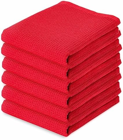 PurpleEssences Solid Kitchen Cloths, Dish Towel 15x25 Set of 6 by PurpleEssences