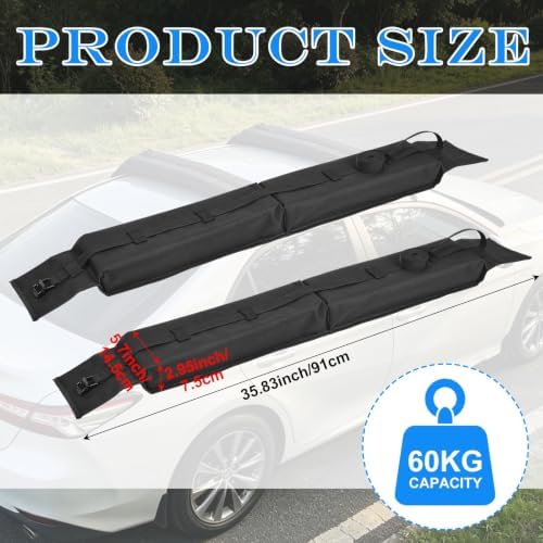 Roof Rack Pad for Kayak Surfboard SUP Canoe, 2 Pack Soft Pads - Image 2