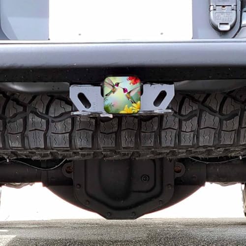 Auto Hitch Cover for Trucks Hummingbird, Garden Blooming Hibiscus Rose - Image 6