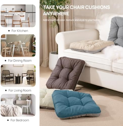 Love's cabin Memory Foam Chair Cushions Set of 4, 15.5 Inch - Image 6