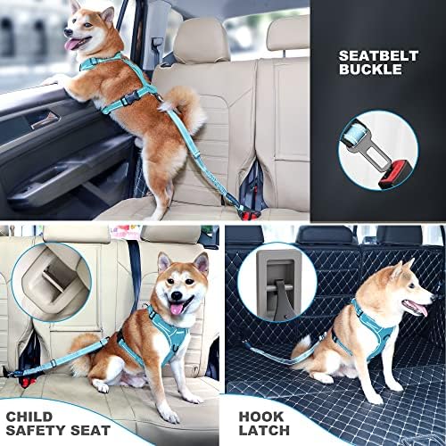 IOKHEIRA Dog Seatbelt, Adjustable, Reflective, Bungee Buffer, Large/Medium/Small - Image 6