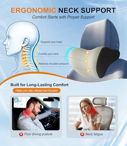 Allaboutsla 2-Pack Car Neck Pillow, Car Headrest Pillow - Image 3