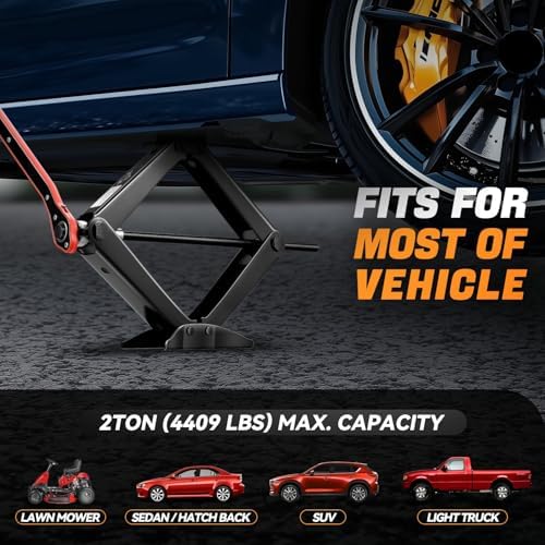 Auto Dynasty Car Jack Kit, 2 Ton Scissor - Image 6