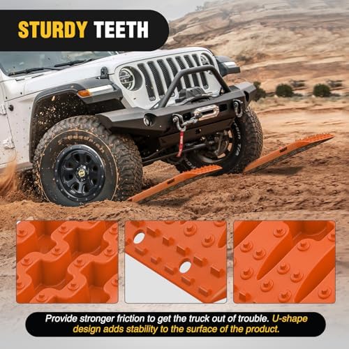 Nilight Recovery Off-road Traction Boards Emergency Tire Mats Orange - Image 4