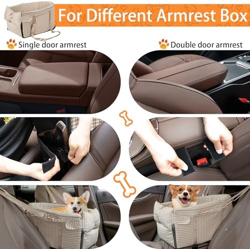 Center Console Dog Car Seat for Small Dogs, Removable Pet Seat - Image 5