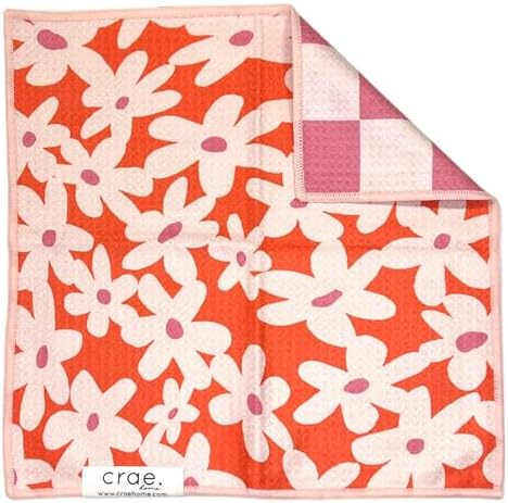 Reversible Microfiber Washcloths, Waffle Weave Dish Cloths by CraeHome