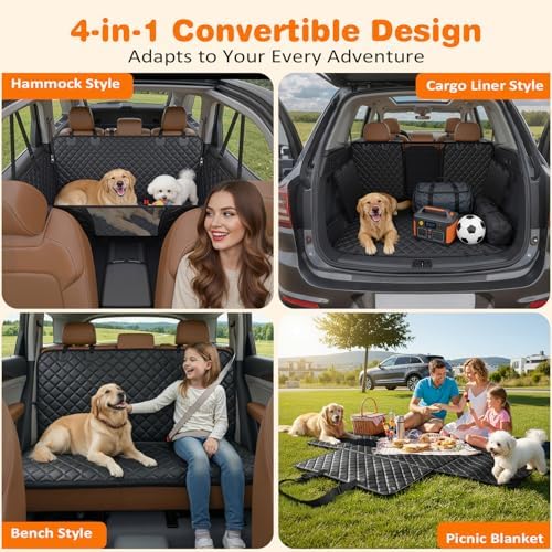 URPOWER 4 in 1 Dog Seat Cover for Full-Size Trucks, Waterproof Hammock - Image 4