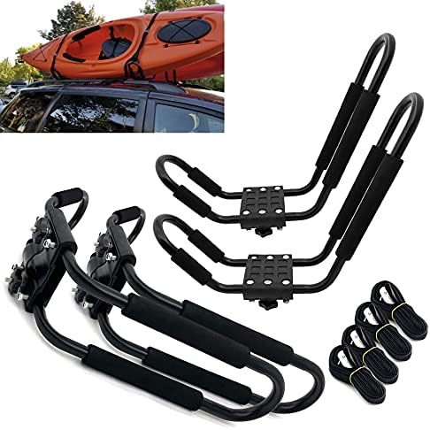 Taelakeni 2 Pairs Kayak Carrier Racks, Universal Cars Kayak Roof Rack by Taelakeni