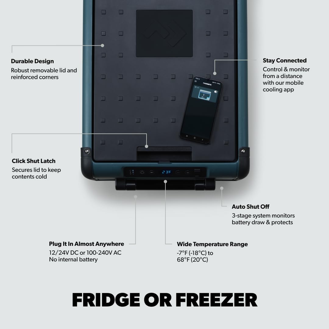 Dometic CFX2 45-Liter Portable Refrigerator and Freezer, Powered by AC/DC