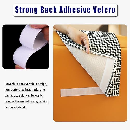 Velvet Recliner Headrest Pillow, Non-Slip Neck Support, Houndstooth - Image 4