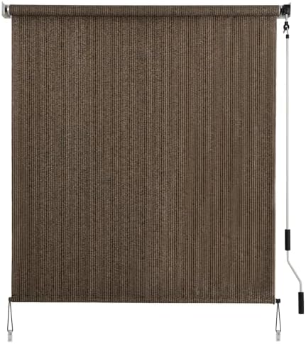 SMONTER Outdoor Sunshade Roller Shade 4'W x 6'H, Exterior Cordless Roll Up by SMONTER