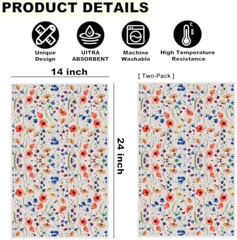 Vintage Flower Kitchen Towels - Image 2