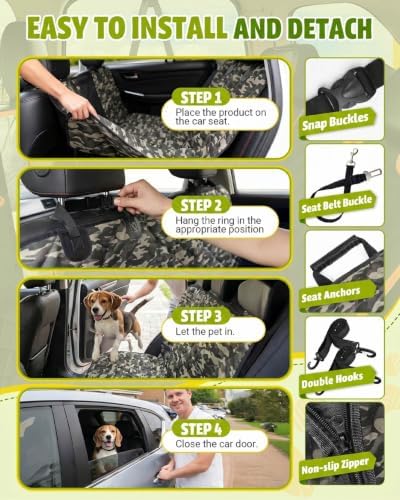 Dog Car Seat Cover, 600D Heavy Dute Car Seat Cover - Image 6