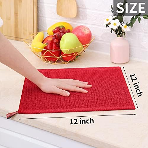 Homaxy 100% Cotton Waffle Weave Kitchen Dish Cloths 6-Pack - Image 5