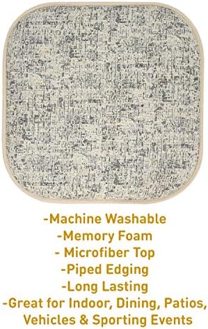 Sweet Home Collection Chair Cushion Memory Foam Pads Honeycomb Pattern Slip Non - Image 3