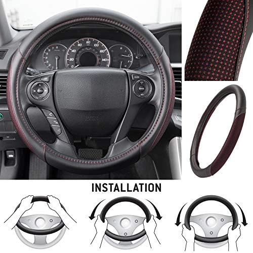 Motor Trend Wine Steering Wheel Cover - Image 3