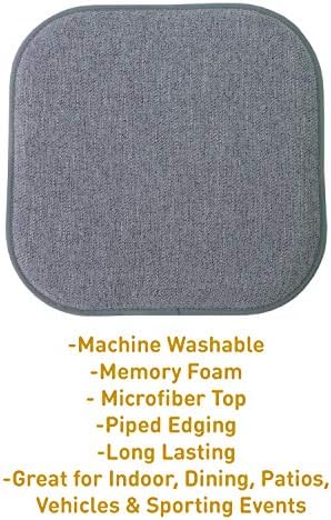 Sweet Home Collection Chair Cushion Memory Foam Pads Honeycomb Pattern Slip Non - Image 3