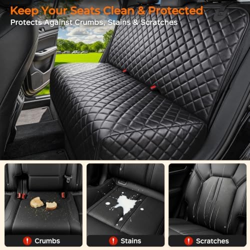 URPOWER Dog Car Seat Cover for Back Seat, Waterproof PU Leather - Image 4