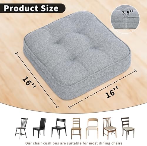 GOFORIT Kitchen Chair Cushions for Dining Chairs, 6 Pack - Image 2