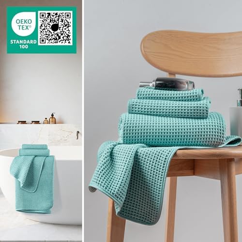 MICROFI Microfiber Waffle Bath Towels, 3 Pieces, Fast Drying, Lint Free - Image 4