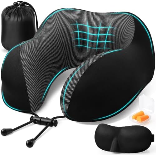 ExploreBliss Travel Pillow, Memory Foam Neck Pillow Airplane by ExploreBliss