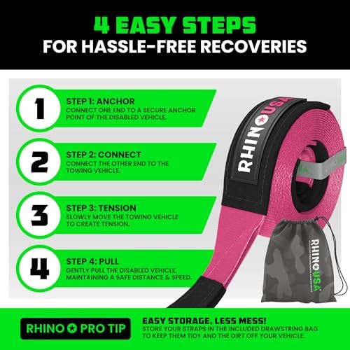 Rhino USA Offroad Recovery Tow Strap - Image 6