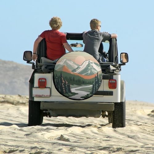 Camper Spare Tire Cover Mountain Adventure Waterproof Polyester Wheel - Image 6