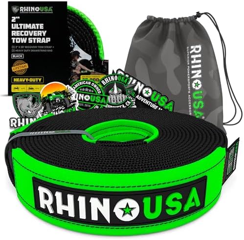 Rhino USA Offroad Recovery Tow Strap by RhinoUSAInc