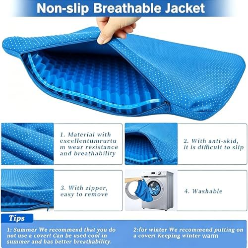 Gel Seat Cushion, Cool & Breathable 16inX13.7inX1in，ZD-LAN - Image 5