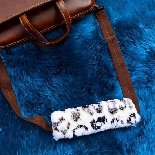 AOGELAN Fluffy Fuzzy Genuine Sheepskin Car Seat Belt Covers - Image 5