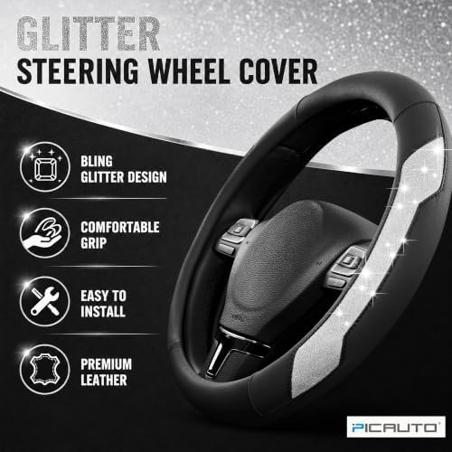 PIC AUTO Steering Wheel Cover, Universal Fit 14.5"-15.5" Car Steering Wheels - Image 2