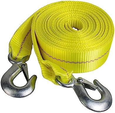 HFS Heavy-Duty Tow Strap with Hooks | 10, 000-Pound Capacity | Woven Polyester by HFS