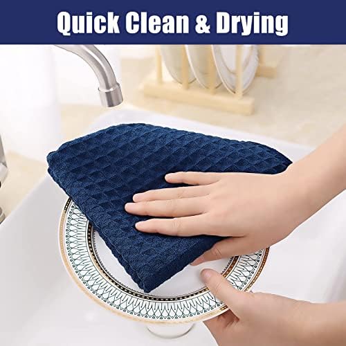 Homaxy Microfiber Waffle Weave Kitchen Towels, 4 Pack - Image 4