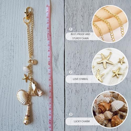 Sea Shells Car Decor, Coastal Hanging Rear View Mirror Charm Accessories - Image 3