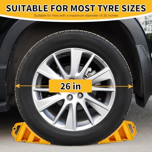 Wheel Chocks for Trailers, 4 Pack Hard Plastic RV Wheel Chocks - Image 6