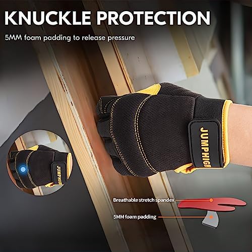 Work Gloves for Men, Performance Fit, Touch Screen, Abrasion Resistant - Image 3