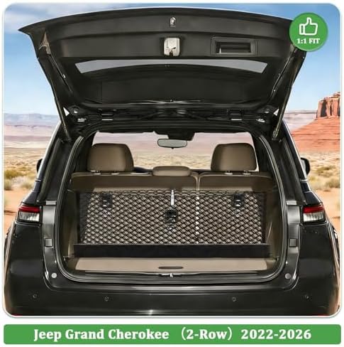 3Layer Cargo Net for Jeep GrandCherokee 2022-26, Integrated Zipper Bag - Image 2