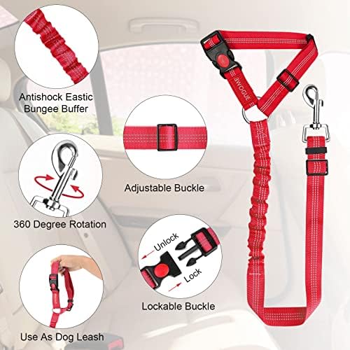 BWOGUE Dog Seat Belt for Car, Headrest Restraint Bungee Lead, 1 Pack - Image 4