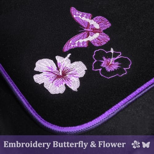 CAR PASS Embroidery Butterfly and Flower Car Floor Mats, Universal Fit 95% - Image 6