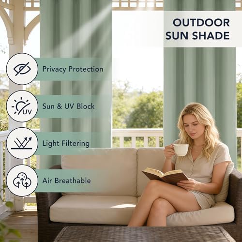 Patio Curtains Outdoor Waterproof, Privacy Drapes - Image 3