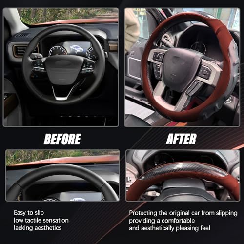 Breathable Leather Steering Wheel Cover - Image 3
