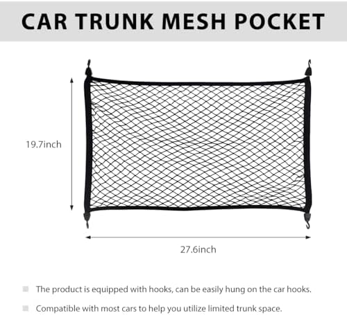 Elastic Cargo Net for SUV, 27.6 × 19.7 inch Stretchable Mesh Trunk Bed Net - Image 2