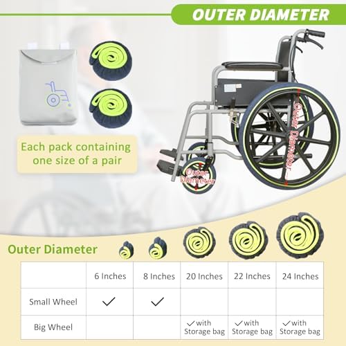 Wheelchair Tire Covers for Wheel to Protect Floors Carpets, Wheelchair - Image 6