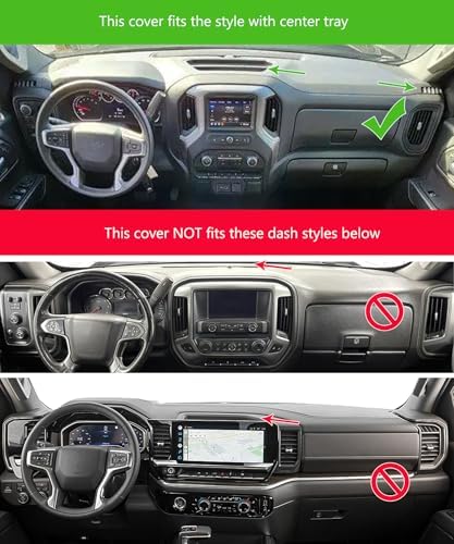 Dash Cover Mat for 2019-2023 GMC Sierra 1500 2500HD 3500HD J130 - Image 2
