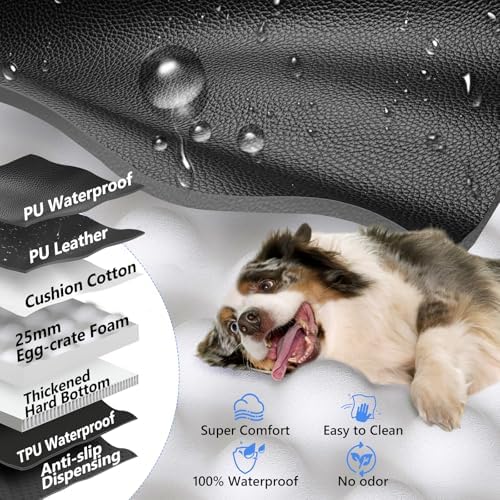 Hard Bottom Dog Car Seat Cover for Back Seat, PU Leather Extender - Image 5