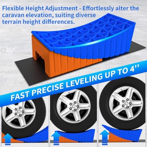 BEBOBLY Camper Leveler, 2 Pack RV Leveling Blocks, Camper Wheel Chocks Up to 35 - Image 3