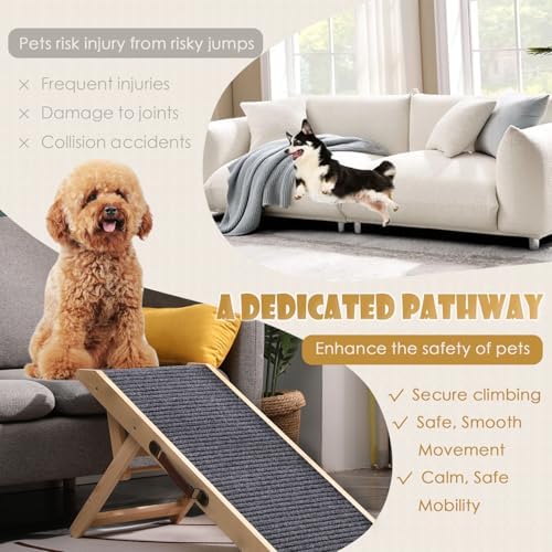 Foldable Dog Ramp for Dog, Dog Car Ramps 4 Adjustable Heights 9.8" to 18.1" - Image 6