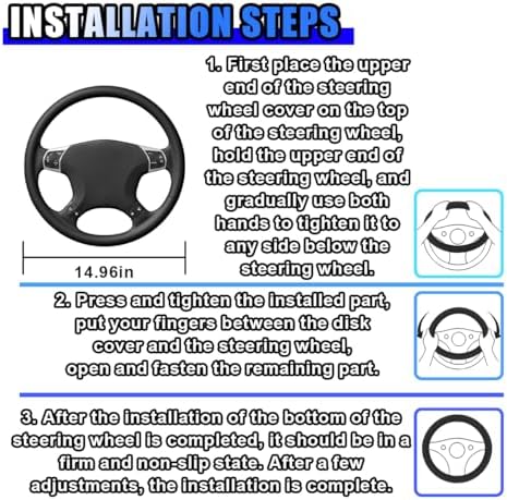3PCS Silicone Car Steering Wheel Cover Set, Anti-Slip Car Steering Wheel & - Image 6