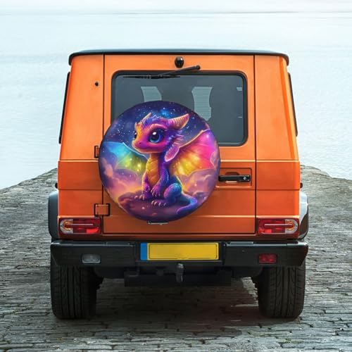 Spare Tire Cover for RV Camper, Colorful Fairy Dragon Tire Cover Protectors - Image 3