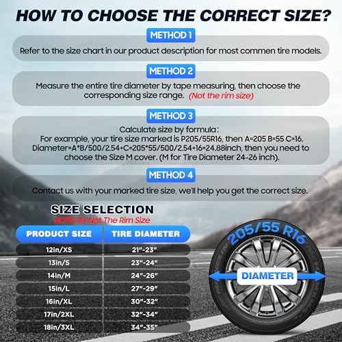 Moonet 14" American Flag Spare Tire Cover Black-White - Image 2